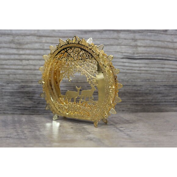 Danbury Mint gold plated brass filigree holiday keepsake ornament set of 3‎ - Picture 15 of 16